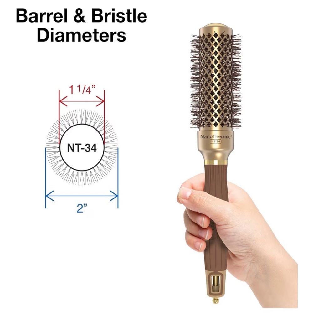 Olivia Garden 1 1/4 NanoThermic PowerGrip Thermal Round Hair Brush Ceramic